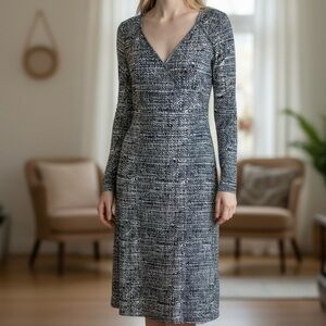 Banana Republic Silk Blend Long Sleeve Wrap Dress Size XS